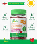 Carlyle Kids B Complex Gummies 90 Count with Vitamin B1 B2 B6 B12 and Ashwagandha Extract Peach Raspberry Flavor Vegan NonGMO and Gluten Free Supplement Lil' Sprouts