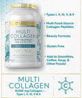 Carlyle Multi Collagen Peptides Powder 40 oz | 10000 mg | Type I II III V & X | Collagen Peptides Supplement with Protein | Multi Food Sourced Collagen | Gluten