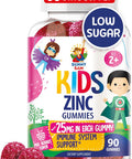 SUNNY SAM Zinc Gummies For Kids - Chewable Zinc Gummy Supplement For Children Immune Support - Low Sugar Natural Antioxidant Non-Gmo Zinc Vitamin Chewables For Toddlers & Teens