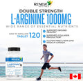 Renew Actives L-Arginine Supplement For Improved Strength - Essential For Protein Synthesis - Helps Promote Physical Performance - 120 Tablets