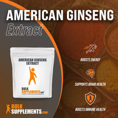 BulkSupplements American Ginseng Extract Powder - Ginseng Supplement for Energy Support, Herbal Supplement - - 1000mg (1 Kilogram - 2.2 lbs)
