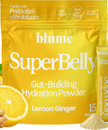 Blume SuperBelly Mango Passion Fruit Gut Health + Hydration 15 Sticks Sugar Free Daily Probiotics Prebiotic Fiber Vit C and Electrolytes Powder Packets