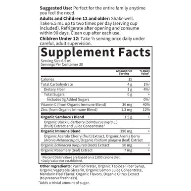 Garden of Life Mykind Organics Plant-Based Elderberry Immune Syrup 6.59 Fl Oz (195 Ml) For Kids & Adults: Sambucus EUSAcea Zinc & Vitamin C 0G Sugar Organic Vegan Gluten Free Herbal Supplement
