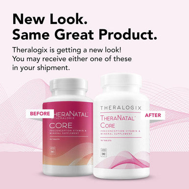 Theralogix TheraNatal Core Preconception Vitamin Supplement - 90-Day Supply - Prenatal Vitamins & Fertility Supplement for Women with Folate Vitamin D3 Choline & More - NSF - 90 Tablets