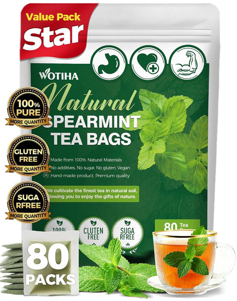 WOTIHA 50 Count Premium White Mulberry Leaf Tea Bags - 100% Natural & Pure, Improves Digestion, Supports Wellness, Slightly Sweet & Refreshing,Non-GMO Caffeine-Free, Additive-Free, Sugar-Free, Vegan