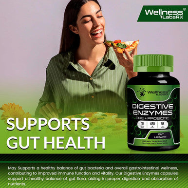 Digestive Enzymes With Probiotics And Prebiotics - 450Mg - 5 Billion Cfus - Pure Super Enzymes For Digestion Capsules - Digestive Enzymes For Women & Men Support Digestive & Gut Health - 120 Count