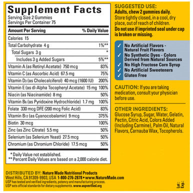 Nature Made Multi For Him Multivitamin For Men For Energy Metabolism Support Mens Multivitamins 150 Gummy Vitamins And Minerals 75 Day Supply