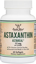 Double Wood Supplements Astaxanthin 12mg Max Strength AstaReal Natural Patented Astaxanthin with 70 Human Clinical Trials Worlds Most Studied Brand Grown Harvested and Made in The USA by