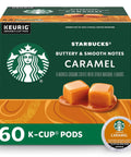 Starbucks K-Cup Coffee Pods, Caramel Naturally Flavored Coffee For Keurig Brewers, 100% Arabica, 1 Box (22 Pods)