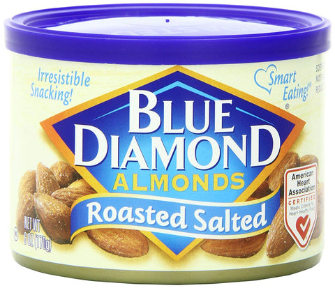 Blue Diamond Almonds, Sweet Honey Roasted Classic Flavor, GMO Free, Kosher, No Gluten Ingredients or Artificial Flavors, Great for On-The-Go, Pantry Staple, Dessert, Holidays, Lunch, Charcuterie, 6 oz. Can
