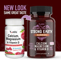 Strong Earth - Calcium, Magnesium, Vitamin D3 Gummies Vitamin Gummies For Women, Men & Kids - Calcium Supplement For Strong Bone Health - Gummy Vitamin D Calcium Chews - Kosher 90 Count (2 Pack)