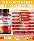 Premium High Purity Quercetin 98% with Bromelain Capsules Equivalent to 3470 mg - Maximum Potency with Green Tea Ashwagan - Supports Overall Health Strength Energy - 90 Days Supply