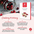 Healthspan Cranberry 25,000mg | 60 Capsules | Immune Health | 40mg Vitamin C | Equivalent to 25,000mg of Whole Fresh Cranberries | Vegan