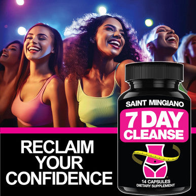 Saint Mingiano 7 Day Cleanse Program | Colon Detox With Natural Laxative For Constipation & Bloating | Extra-Strength Senna Leaf Supplements | Strong For Some People.