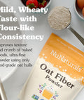 Nunaturals Oat Fiber Powder, All Natural Non-Gmo, Supports Digestive Health, 1 Lb