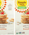 Simple Mills Organic Seed Crackers, Everything, Gluten Free, Flax Seed, Sunflower Seeds, Corn Free, Low-Calorie Snacks, Plant Based, Nutrient Dense, 4.25oz, Pack of 1