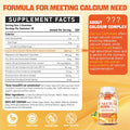 1000 Mg Calcium Citrate Supplement Gummies For Adults - Calcium Gummies With Vitamin D3, K2, Magnesium, Strontium For Women, Men - Support Calcium Absorption & Immune System