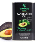 Simple Foods Avocado Oil - 100% Pure, Non-GMO, High Smoke Point, Mild Flavor