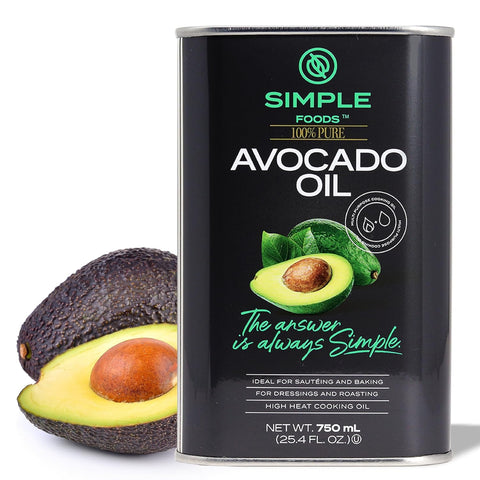 Simple Foods Avocado Oil - 100% Pure, Non-GMO, High Smoke Point, Mild Flavor