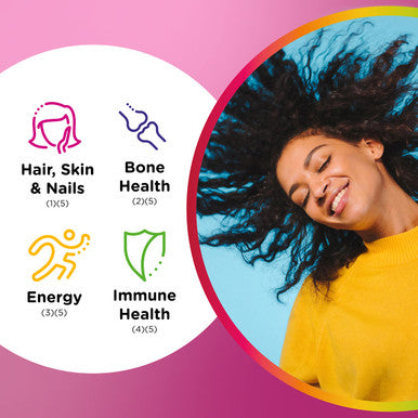 Centrum Multigummies Multi+ Beauty Dual Action Multivitamin Specially Designed With Biotin For Healthy Hair Skin And Nails Cherry/Berry/Orange Flavors - 100 Count