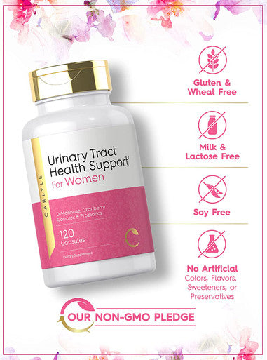 Carlyle Urinary Tract Health Support | 120 Capsules | Relief for Women | with D-Mannose, Cranberry Complex & Probiotics | Non-GMO, Gluten Free