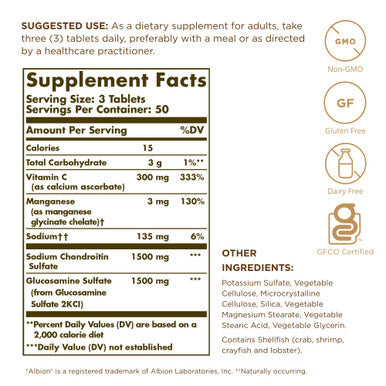 Solgar Extra Strength Glucosamine Chondroitin Complex - 150 Tablets - Supports Healthy Joints & Comfortable Movement - Non-Gmo Gluten Free Dairy Free - 50 Servings