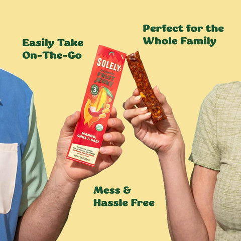 SOLELY - Organic Pineapple Fruit Jerky - 1 Individually Wrapped Strip - Fruit Leather Made from Dried Fruit - Healthy Snacks for Adults & Kids - Non GMO, Vegan Snacks - 0.8oz (23g)