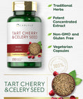 Carlyle Tart Cherry and Celery Seed Supplement | 200 Capsules | Vegetarian Non-GMO and Gluten