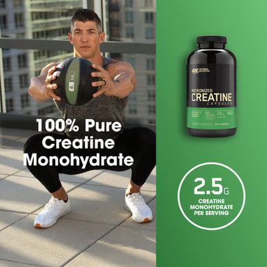 Optimum Nutrition Micronized Creatine Monohydrate Capsules Keto Friendly 2500Mg 300 Capsules (Packaging May Vary)