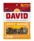 DAVID Roasted and Salted Spicy Queso Jumbo Sunflower Seeds, Keto Friendly, 5.25 oz, 12 Pack