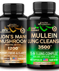 NUTRAHARMONY Lions Mane Mushroom Capsules & Mullein Leaf Extract Capsules