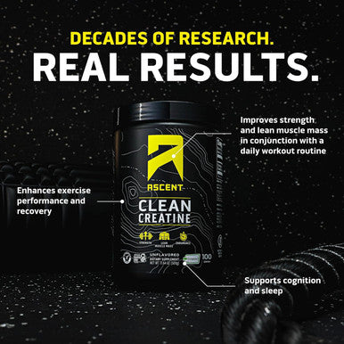 Ascent Clean Creatine Monohydrate Powder 5G Per Serving Creapure Creatine Supplement Unflavored 100 Servings