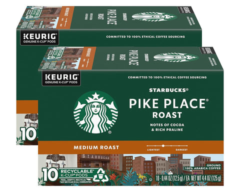 Starbucks K-Cup Coffee Pods, Medium Roast Hot or Iced Coffee, Pike Place Roast, 60 Keurig Pods ÃƒÂ¢Ã¢â€šÂ¬Ã¢â‚¬Â¹