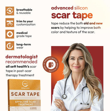 10 Pack Silicone Sheets For Scars, Post Surgery, Tummy Tuck, C-Section Recovery, Keloid Bump Removal, Stretch Marks Removal, Face Acne, Silicone Tape For Scars, Silicone Scar Sheets, (6 X 1.6 )