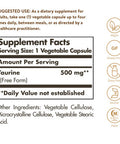 Solgar Taurine 500 Mg 100 Vegetable Capsules