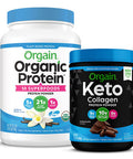 Orgain Keto Collagen Protein Powder with MCT Oil Chocolate Paleo Friendly Grass Fed Hydrolyzed Collagen Peptides Type I and III 0.88 Pound Organic Plant Based Protein Superfoods Powder