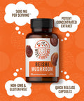Carlyle Reishi Mushroom Capsules 5000 mg | 120 Count | Non-GMO and Gluten Extract Supplement | Wiseshroom