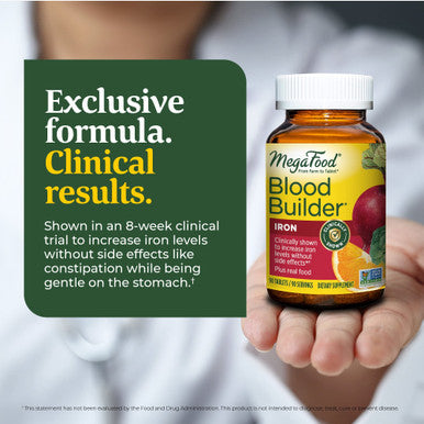 MegaFood Blood Builder - Iron Supplement Clinically Shown To Increase Iron Levels Without - Iron Supplement For Women With Vitamin C Vitamin B12 And Folic Acid - Vegan - 90 Tabs