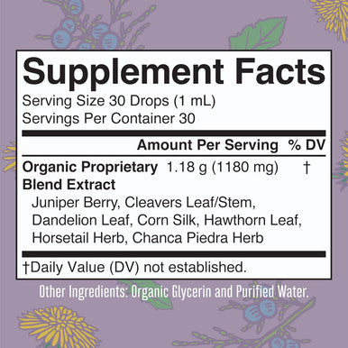 Maryruth Organics Herbal Supplement Drops | Support Renal & Urinary Systems | Juniper Berry | Cleavers | Dandelion | Hawthorn | Horsetail & Chanca Piedra | Vegan | Non-GMO | 1 Fl Oz