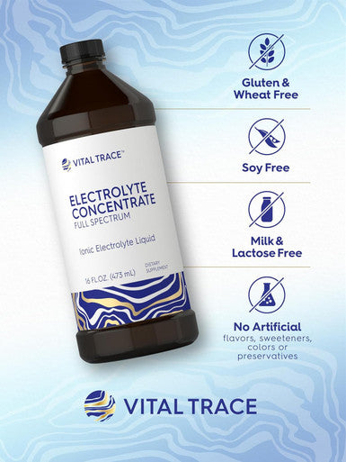 Carlyle Electrolyte Concentrate | 16 fl oz | Full Spectrum | Ionic Electrolyte Liquid | Non-GMO and Gluten Formula | by Vital Trace