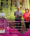 Cognitune Resveratrol Gummies - Sugar Natural Raspberry Watermelon Flavor 1500mg Resveratrol Supplement for Heart Brain Immune Support & Wellness Powerful Antioxidant with Anti-Aging Benefits