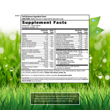 Irwin Naturals Only One Liquid-Gel Multi - No Iron Daily Essential Vitamins, Minerals, Antioxidants, Omega-3 & Green Super Foods - 60 Liquid Softgels