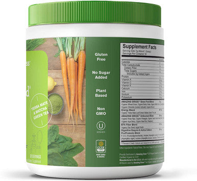 Amazing Grass Energy Green Superfood Lemon Lime Flavor, 7.4-Ounce Tub