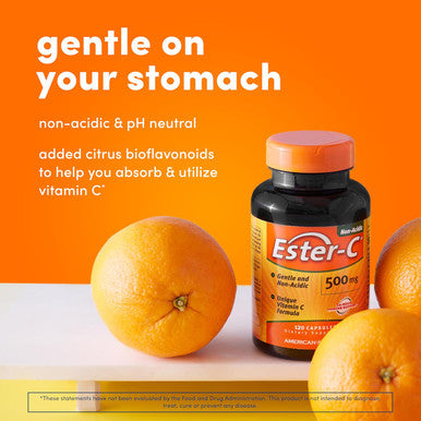 American Health Ester-C With Citrus Bioflavonoids - 500 Mg - 120 Vegetarian Capsules