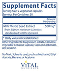 Vital Nutrients Milk Thistle Extract Supports Healthy Liver Function and Detoxification 60 Vegetarian Capsules per Bottle 250 mg