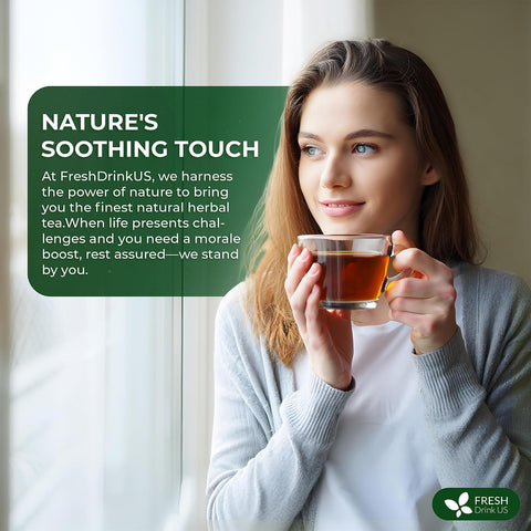 FreshDrinkUS, Premium 50 Mulberry Leaf Tea Bags, 100% Natural & Pure from Mulberry Leaves. Herbal Tea. Made with Natural Material Tea Bags. No Sugar, No Caffeine, No Gluten, Vegan.