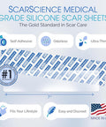 Advanced Scar Treatment - Medical Grade Silicone Scar Sheets, Long Water-Resistant Silicone Scar Tapes For Surgical Scars, Stretch Marks, Keloid Bump - 7 Inch, 12 Strips