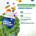 DR VITAMIN SOLUTIONS Vision Support Eye Vitamins For Macular Health Supplements With Lutein, Zinc, Vitamin A & Bilberry Areds 2 Formula (1 Bottle, 60 Capsules)