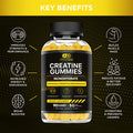 Creatine Monohydrate Gummies 5g - Vegan Creatine Gummies for Men & Women - Creatine Chews for Strength, Muscle, Energy, Endurance - Natural Lemon Flavor (90ct)