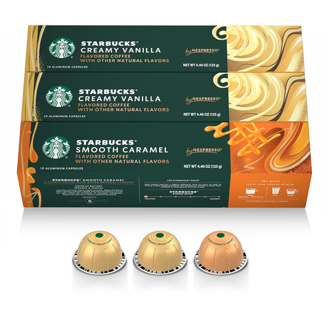 Starbucks by Nespresso Vertuo, Vanilla Flavored Coffee, 30-count Coffee Pods, Brews 7.8 oz.